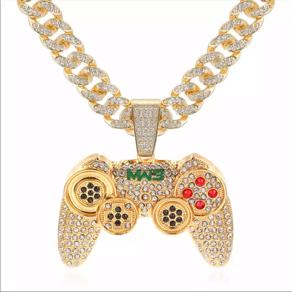 *NEW* MEN GOLD LINK CHAIN GAMING REMOTE CONTROL - Picture 2 of 3